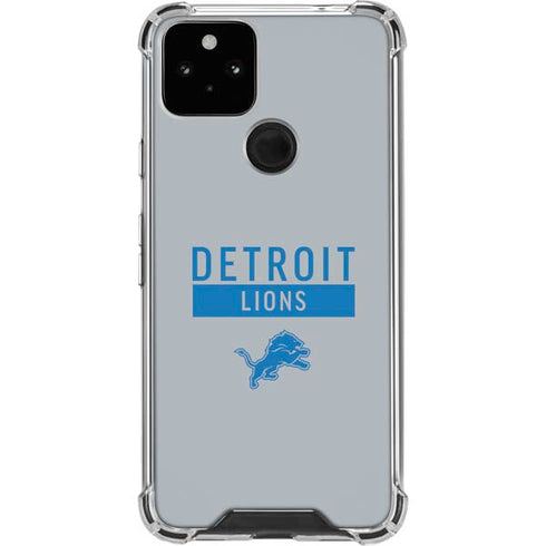 NFL Detroit Lions Grey Performance Series Google Pixel 5 Clear Case